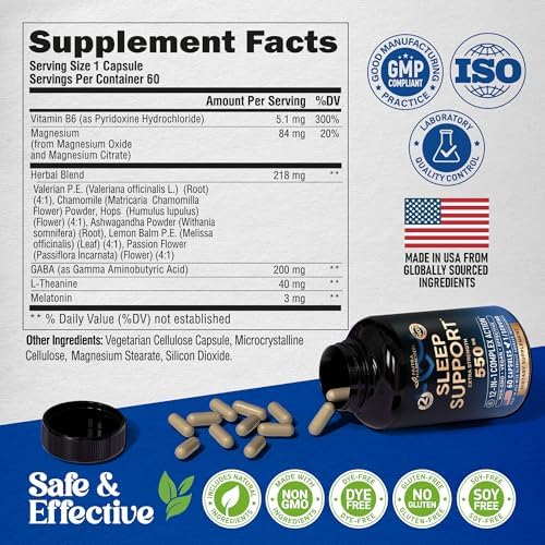 Píldoras para Dormir Adultos 550mg - Melatonina 3mg | Raíz de Valeriana | L-Teanina | Magnesio - Suplemento Natural para Dormir - No Crea Dependencia - imagen 7