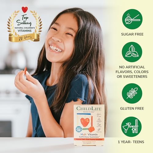 CHILDLIFE ESSENTIALS Gomas Masticables Multivitamínicas para Niños - Vitaminas Infantiles, Suplementos para Niños, Sabor Naranja Natural, 27 Tabletas - imagen 4