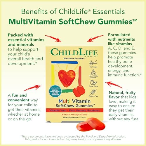 CHILDLIFE ESSENTIALS Gomas Masticables Multivitamínicas para Niños - Vitaminas Infantiles, Suplementos para Niños, Sabor Naranja Natural, 27 Tabletas - imagen 5