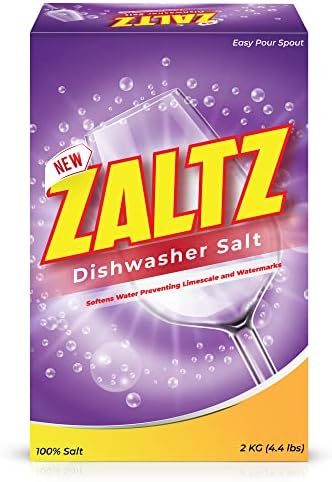 Sal de Lavavajillas Zaltz - Ablandador de Agua, Limpiador y Enjuague con Vertedor Fácil - Sal Real para Lavavajillas, Caja de 4.4 lb - imagen 1