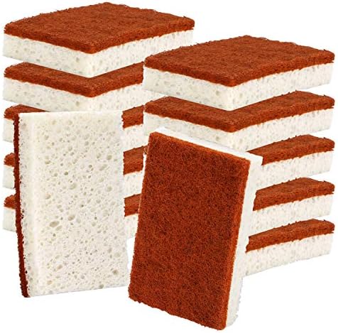 Esponjas de Limpieza Naturales a Base de Plantas, Paquete de 12, Esponjas de Palma Biodegradables y Compostables, Duraderas y Sin Olor para Lavado de - imagen 1