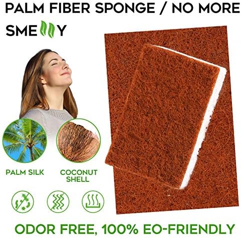 Esponjas de Limpieza Naturales a Base de Plantas, Paquete de 12, Esponjas de Palma Biodegradables y Compostables, Duraderas y Sin Olor para Lavado de - imagen 2