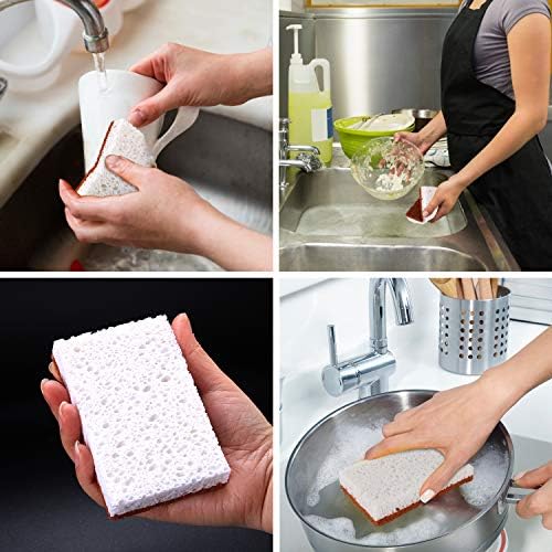 Esponjas de Limpieza Naturales a Base de Plantas, Paquete de 12, Esponjas de Palma Biodegradables y Compostables, Duraderas y Sin Olor para Lavado de - imagen 5