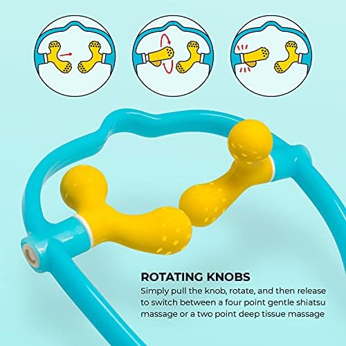 Masajeador de Cuello Shiatsu Lindo - Perillas Ajustables para Masaje Suave de Cuatro Puntos o Masaje Profundo de Dos Puntos - imagen 4