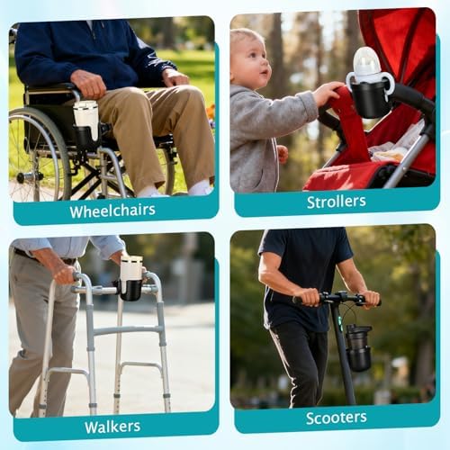 Soporte para Taza ZHCHG para Silla de Ruedas, Andador, Scooter y Cochecito - imagen 6