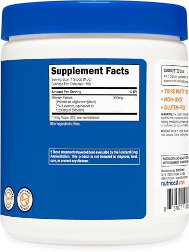 Nutricost Polvo de Arándano 250 Gramos - Libre de Gluten y No OGM - imagen 4