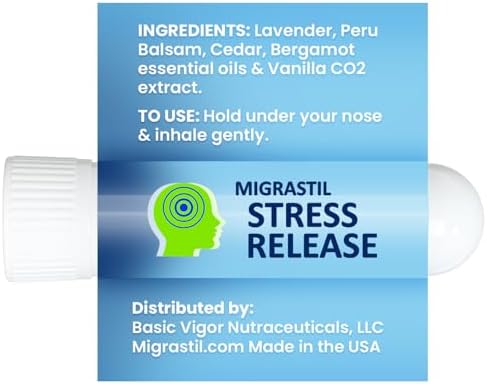 Inhalador Migrastil para Liberación de Estrés 2-Pack, Fórmula Aromaterapia Calmante, Alivio Natural con Bálsamo de Perú y Aceites Esenciales. Hecho - imagen 2