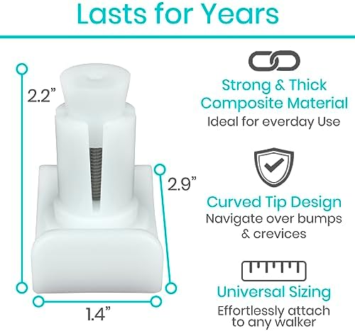 Deslizadores y Cubiertas Vive Walker para Esquí 4 PZS - Accesorios de Tenis para Personas Mayores, Universales y Resistentes - Reemplazo de Pies para - imagen 5