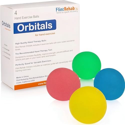 Pelotas de Ejercicio de Mano FlintRehab Premium - Set de 4 para Alivio de Estrés/Dolor por Síndrome del Túnel Carpiano, Pelotas Antiestrés para Niños - imagen 1