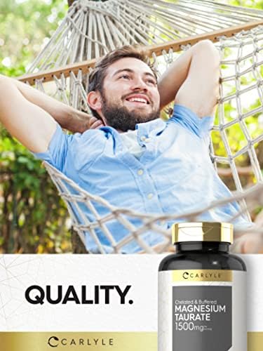 Carlyle Taurato de Magnesio 1500mg | 250 Tabletas | Suplemento Vegetariano, No GMO y Sin Gluten, Quelado y Amortiguado - imagen 6