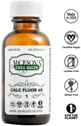 Calc Fluor 6X de Jackson - Botella de 500 Pellets, Vegano Certificado y Libre de Lactosa, Schuessler Calcarea Fluorica Hecho en EE. UU. - imagen 2