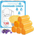 Forros desechables para inodoro portátil, 120 piezas, olor a lavanda, bolsas de desecho para adultos, ajuste universal - imagen 1