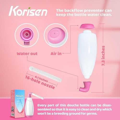 Botella de Ducha Multifuncional Korisen para Mujeres, Reutilizable, Botella Peri Invertida para Cuidado Postparto, Tamaño de Viaje, Limpieza Vaginal - imagen 3