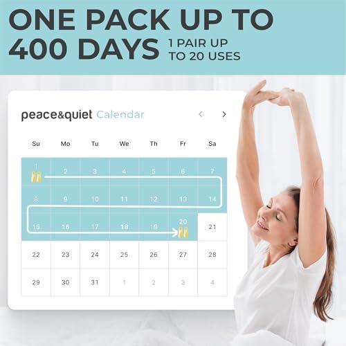 Tapones para oídos Peace&Quiet PQ Pequeños para Dormir - 40 Tapones, Cancelación de Ruido 32 dB, Bloqueo de Sonido, para Mujeres y Hombres - imagen 8