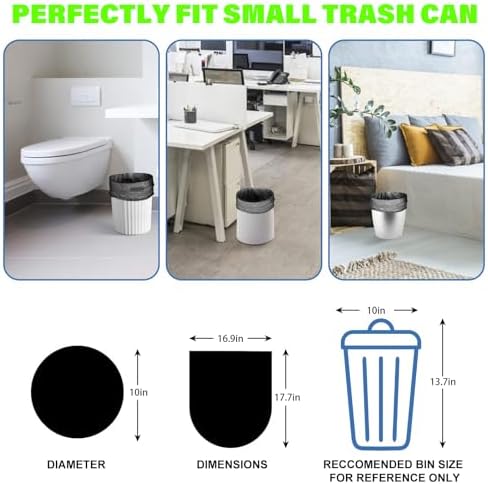Bolsas de Basura de 1.2 Galones - 100 Piezas Desechables Mini Tamaño Biodegradables Sin Fragancia Negras para Cocina, Baño y Oficina - imagen 2