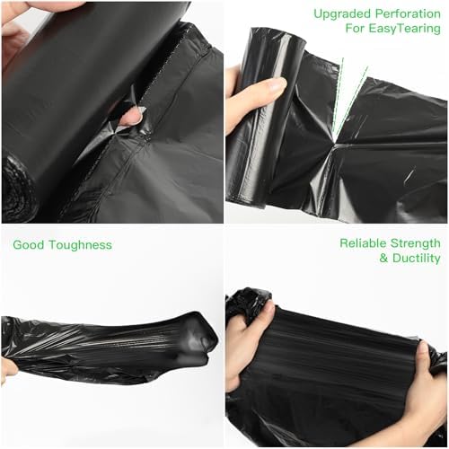 Bolsas de Basura de 1.2 Galones - 100 Piezas Desechables Mini Tamaño Biodegradables Sin Fragancia Negras para Cocina, Baño y Oficina - imagen 4