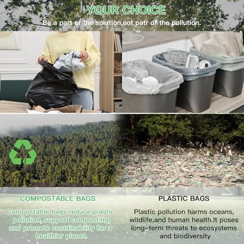 Bolsas de Basura de 1.2 Galones - 100 Piezas Desechables Mini Tamaño Biodegradables Sin Fragancia Negras para Cocina, Baño y Oficina - imagen 5