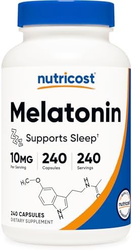 Nutricost Melatonina 10mg, 240 Cápsulas, Sin OGM y Libre de Gluten - imagen 1
