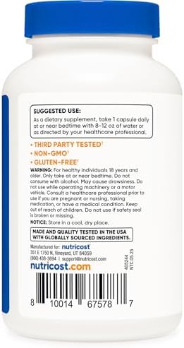 Nutricost Melatonina 10mg, 240 Cápsulas, Sin OGM y Libre de Gluten - imagen 4