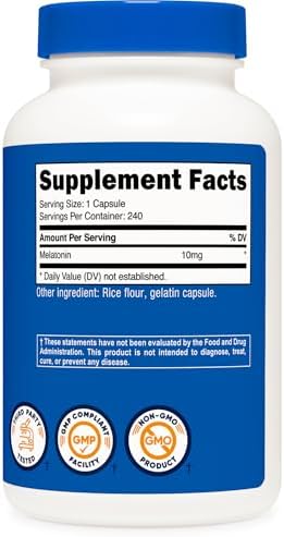 Nutricost Melatonina 10mg, 240 Cápsulas, Sin OGM y Libre de Gluten - imagen 5