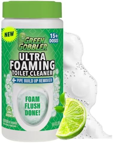 Limpiador de Inodoro Ultra Espumoso Green Gobbler – 15+ Dosis, Espuma Autonivelante, Elimina Manchas Difíciles y Acumulación en Tuberías, Previene - imagen 1
