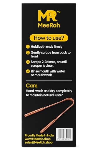 Raspador de Lengua de Cobre Puro MeeRoh (Paquete de 2) – Limpiador Manual para Aliento Fresco – Herramienta Tradicional de Higiene Oral para Adultos - imagen 2