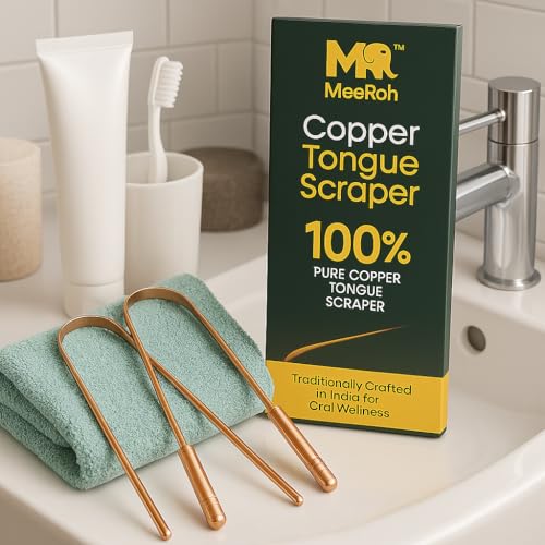 Raspador de Lengua de Cobre Puro MeeRoh (Paquete de 2) – Limpiador Manual para Aliento Fresco – Herramienta Tradicional de Higiene Oral para Adultos - imagen 5
