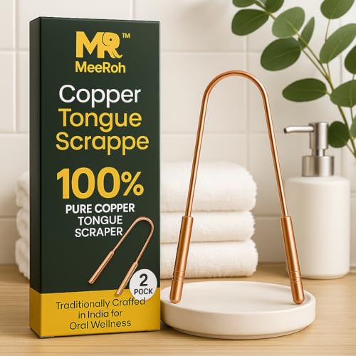 Raspador de Lengua de Cobre Puro MeeRoh (Paquete de 2) – Limpiador Manual para Aliento Fresco – Herramienta Tradicional de Higiene Oral para Adultos - imagen 6