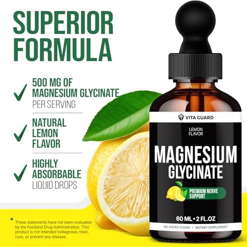 Vita Guard Gotas Líquidas de Magnesio Glicinato 500mg | Magnesio de Alta Absorción para Relajación, Sueño y Bienestar Muscular | Suplemento Vegano y - imagen 4