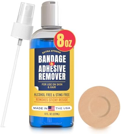 Removedor de Adhesivo Sin Picazón - 8oz, Suave y Sin Dolor para Vendas y Adhesivos Fuertes - Ideal para Piel Sensible, Cuidado de Portas, Monitoreo - imagen 1