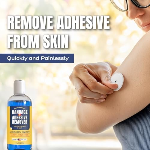 Removedor de Adhesivo Sin Picazón - 8oz, Suave y Sin Dolor para Vendas y Adhesivos Fuertes - Ideal para Piel Sensible, Cuidado de Portas, Monitoreo - imagen 3
