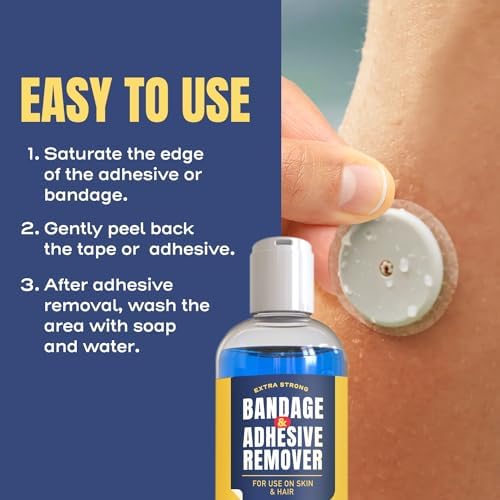 Removedor de Adhesivo Sin Picazón - 8oz, Suave y Sin Dolor para Vendas y Adhesivos Fuertes - Ideal para Piel Sensible, Cuidado de Portas, Monitoreo - imagen 4