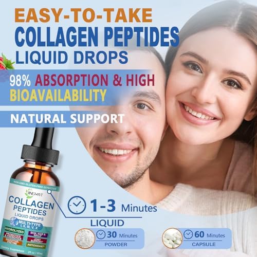 Gotas Líquidas de Péptidos de Colágeno, Multi Colágeno para Piel, Cabello, Uñas, Articulaciones, Huesos y Salud Digestiva, Colágeno Hidrolizado con - imagen 6