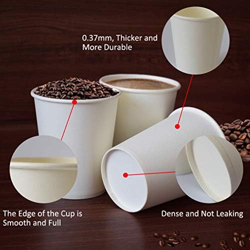 Tazas de Papel Kuerqi 150 Piezas - Tazas de Café de Papel de 8 Oz para Bebidas Calientes y Frías - imagen 2