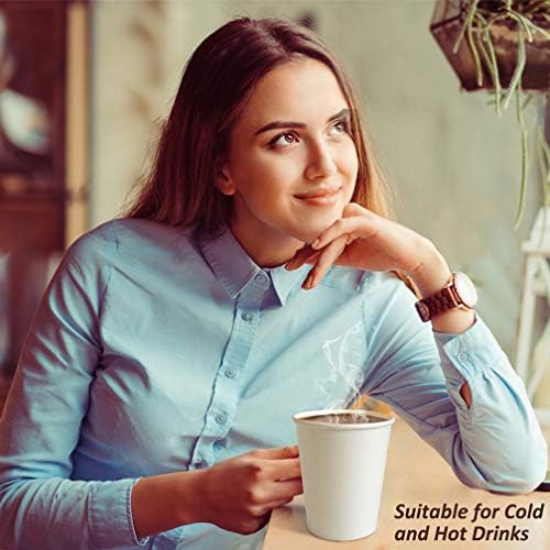 Tazas de Papel Kuerqi 150 Piezas - Tazas de Café de Papel de 8 Oz para Bebidas Calientes y Frías - imagen 4