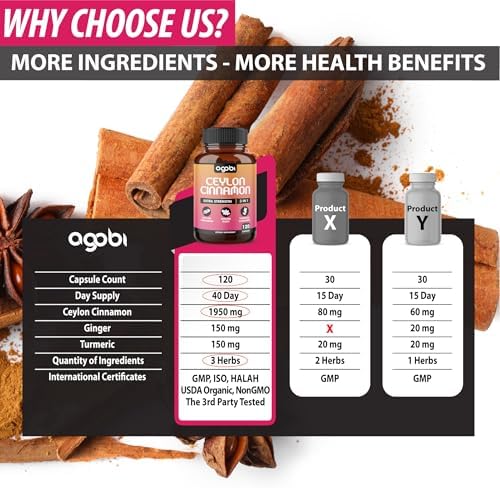 Cápsulas de Canela de Ceilán con Jengibre y Suplemento de Cúrcuma Curcumin - 120 Cápsulas Veganas - imagen 4