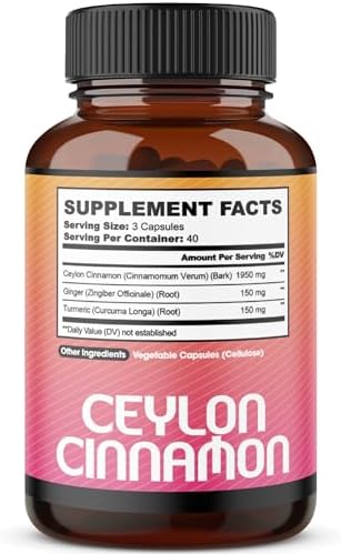 Cápsulas de Canela de Ceilán con Jengibre y Suplemento de Cúrcuma Curcumin - 120 Cápsulas Veganas - imagen 7