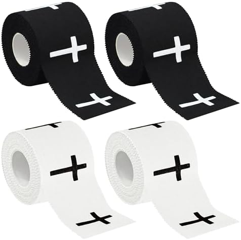 Cinta Deportiva Cristiana 4 Pcs con Cruz, Tapes para Muñeca en Blanco y Negro, 2in x 23ft, Ideal para Gimnasia, Tenis, Béisbol y Boxeo - imagen 1
