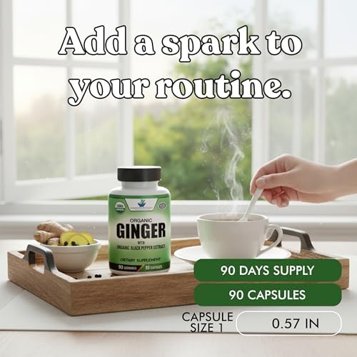 Extracto Orgánico de Jengibre con Extracto de Pimienta Negra de American Standard Supplements, Vegano, Sin Gluten, No Transgénico, 90 Cápsulas - imagen 4