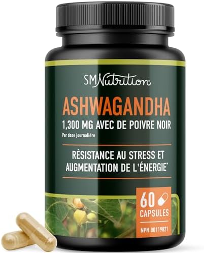 Suplemento de Ashwagandha 1300mg para Resistencia al Estrés y Aumento de Energía | Adaptógeno de Alta Absorción con Pimienta Negra | Apoyo para la - imagen 8