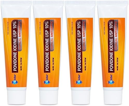 Pomada Antiséptica Povidona Yodada 10% (4 Piezas) 1 Oz para Cortes, Raspones y Quemaduras (Comparar con Betadine) - imagen 1
