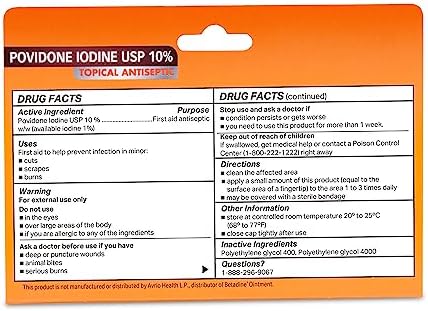 Pomada Antiséptica Povidona Yodada 10% (4 Piezas) 1 Oz para Cortes, Raspones y Quemaduras (Comparar con Betadine) - imagen 7