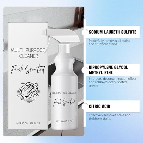 Cuoct 2 Piezas Limpiador Multiusos R & W, Spray de Limpieza Sin Enjuague, Espuma Limpiadora para Baño Multiusos - imagen 2