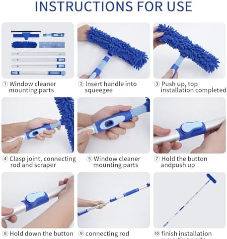 Kit Profesional de Limpiaparabrisas LOMIDA - Pólvora de Aluminio Ligera de 62, Herramienta de Limpieza 2 en 1 con Cabezal Flexible para - imagen 3