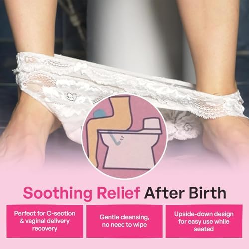 Botella de Bidet Portátil Pink Alley para Mujeres - Botella Peri Invertida para Higiene Femenina, Cuidado Postparto y Menstrual con Rocío Angulado y - imagen 3