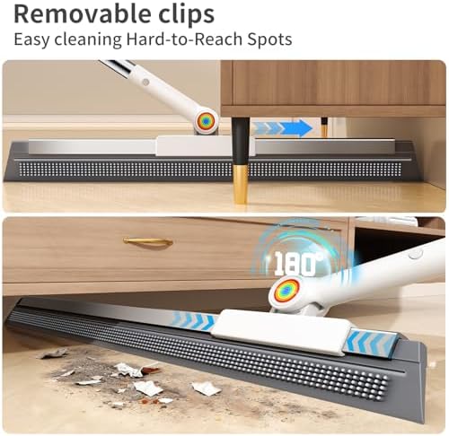 Squeegee para Piso de Concreto con Cabezal Rotatorio de 180° y Mango de 63, Ideal para Garaje, Piso Epóxico, Baño, Ducha y Eliminación de Pelo de - imagen 6