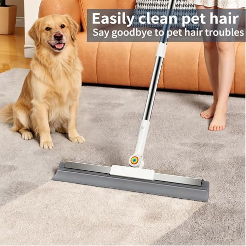 Squeegee para Piso de Concreto con Cabezal Rotatorio de 180° y Mango de 63, Ideal para Garaje, Piso Epóxico, Baño, Ducha y Eliminación de Pelo de - imagen 7