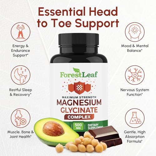 Complejo de Glicinato de Magnesio 500mg - Suplemento de Magnesio en Cápsulas para Sueño y Calma - No GMO, 3er Parte Verificado - 150 Pastillas para - imagen 2
