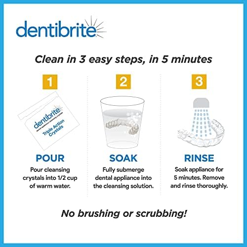 Limpiador de Cristales Dentibrite para Aparatos Dentales Removibles - Invisalign, Retenedores, Protectores, Dentaduras, Bandejas - Eliminador de - imagen 4
