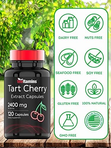 Cápsulas de Cereza Ácida (2400 MG - 120 Contenido) | Extracto de Cereza Montmorency | Antioxidantes, Antocianinas y Fitonutrientes | Ideal para - imagen 7